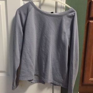 Open back crewneck sweatshirt